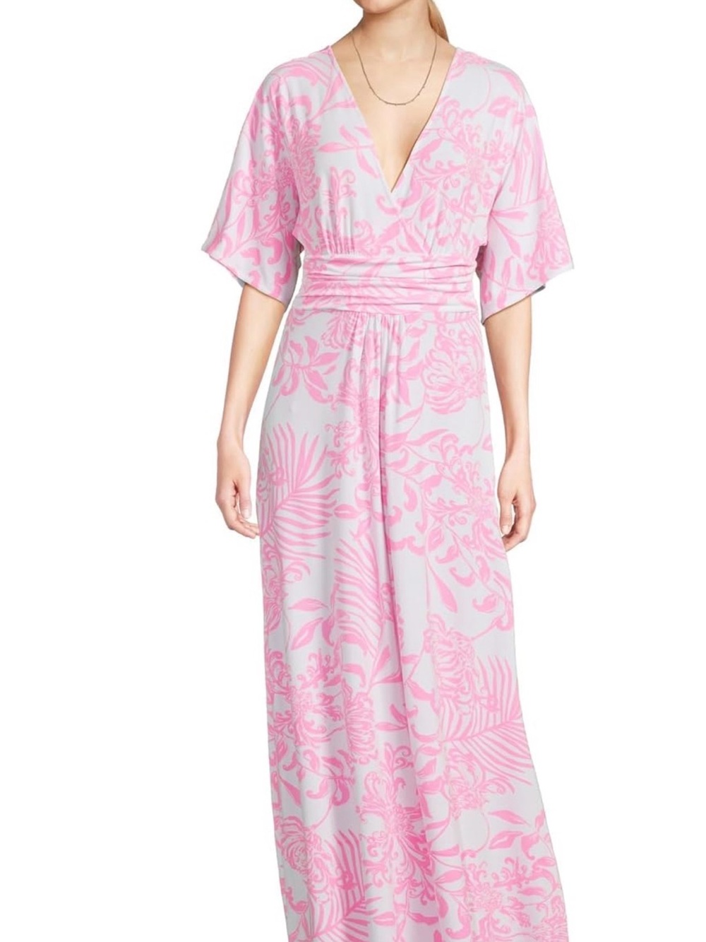 Lilly Pulitzer Women's Parigi Maxi Dress Color: Rousseau Pink Glisten in the Sun